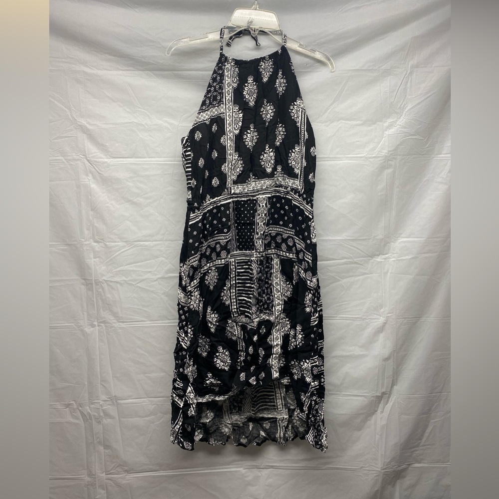 Hi-low hem halter dress